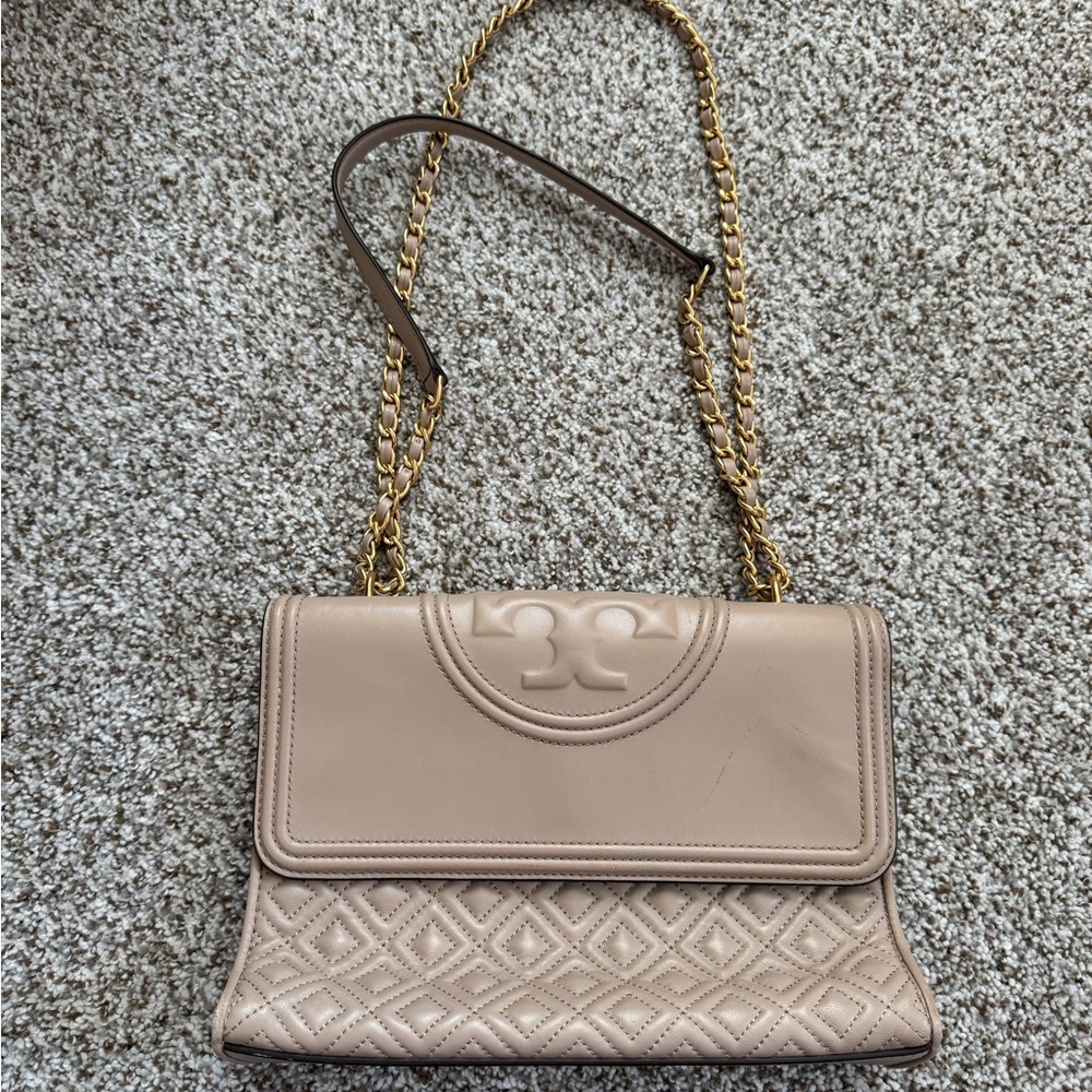 Tory Burch Tan Quilted Shoulder Bag